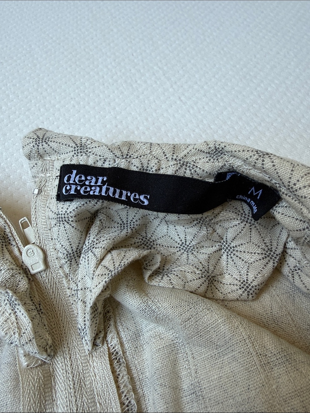 Cream Long-Sleeve Pleated Dress with Pintuck Front - Picture 2 of 6